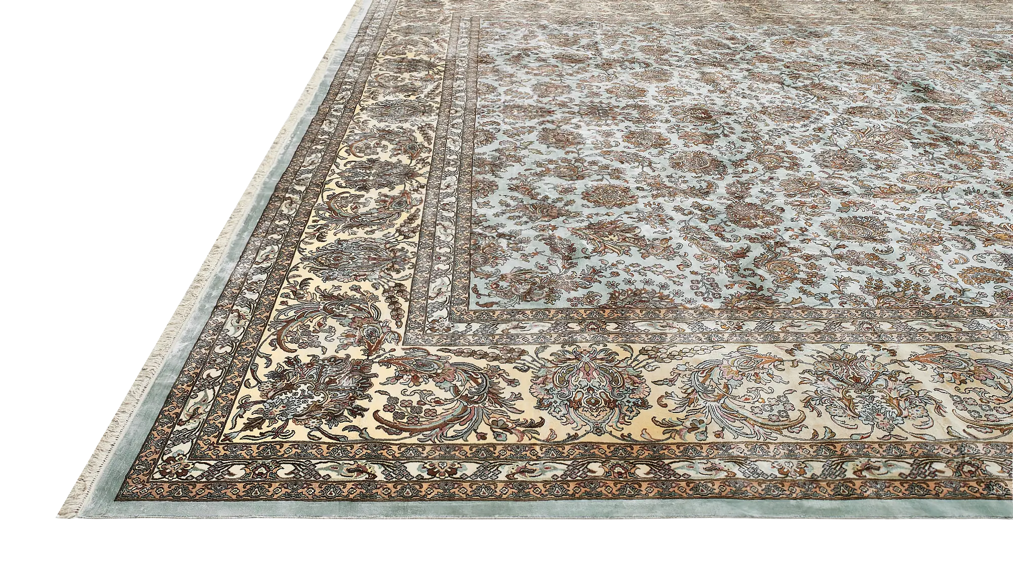фото ковра TIMELESS Kashmir Silk (Blue-bge) от магазина HandsGallery
