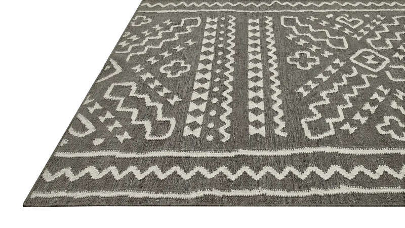 HandsGallery Ковры, созданные вручную DHURRIE Liquorice/Beige